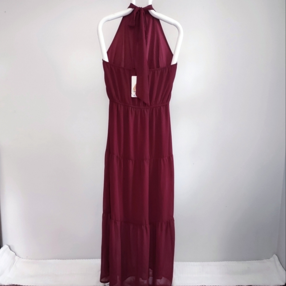 NWT Pretty Garden Hi Lo Tiered Maxi Dress /Medium - Picture 3 of 10